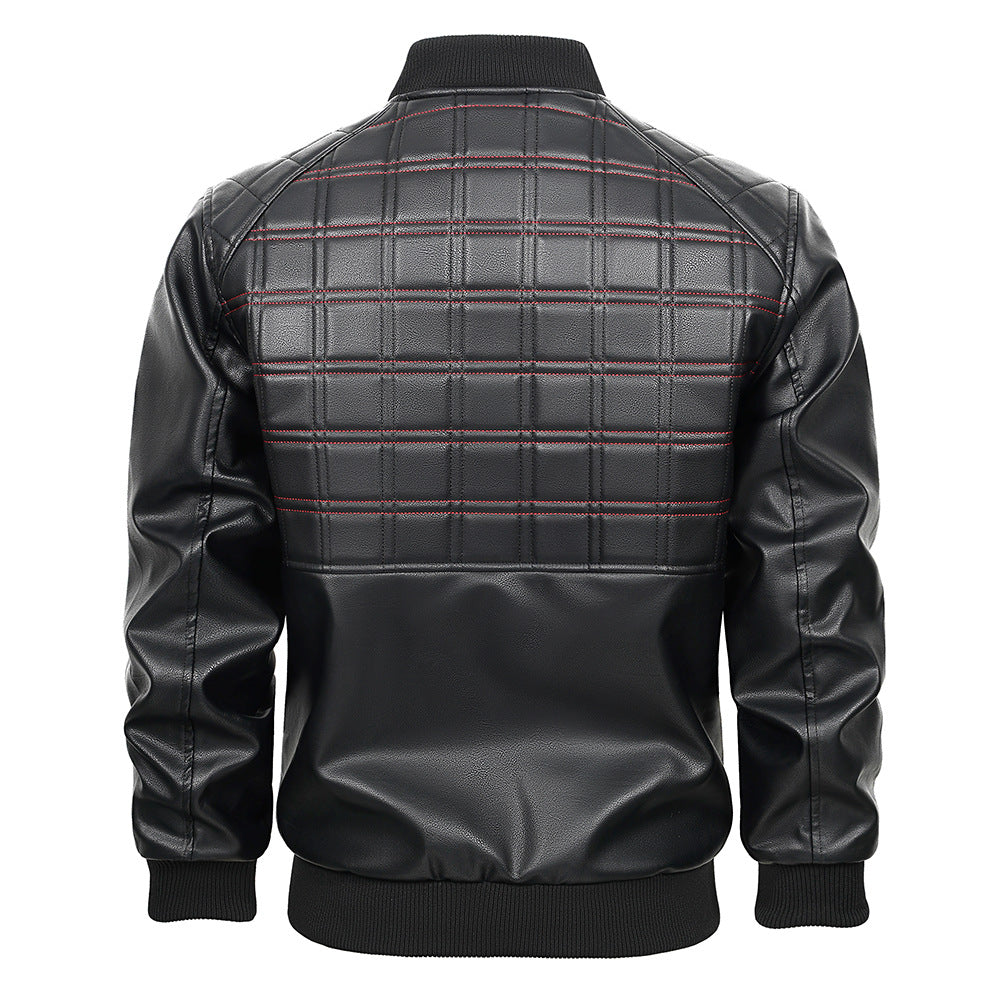 Men’s Black Faux Leather Casual Jacket