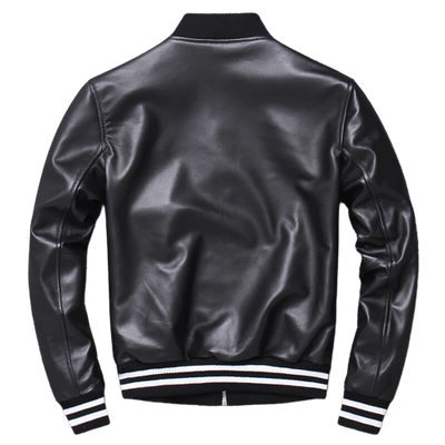 Mens Blaze Genuine Real Leather Bomber Jacket