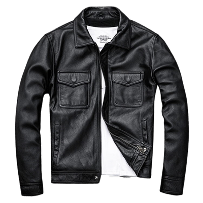 Mens Atlas Front Pocket Genuine Lambskin Leather Jacket