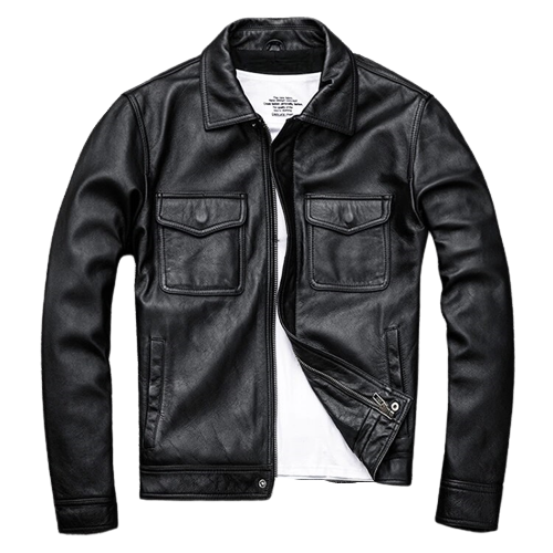 Mens Atlas Front Pocket Genuine Lambskin Leather Jacket
