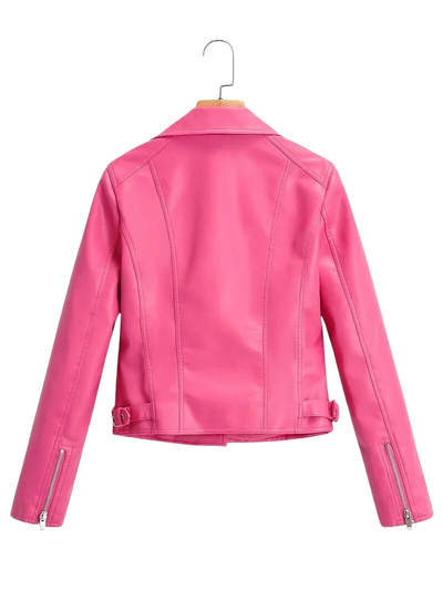 Womens Charlotte Genuine Lambskin Biker Leather Jacket