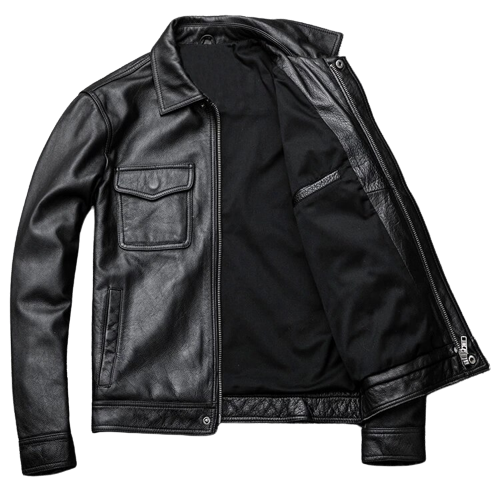 Mens Atlas Front Pocket Genuine Lambskin Leather Jacket