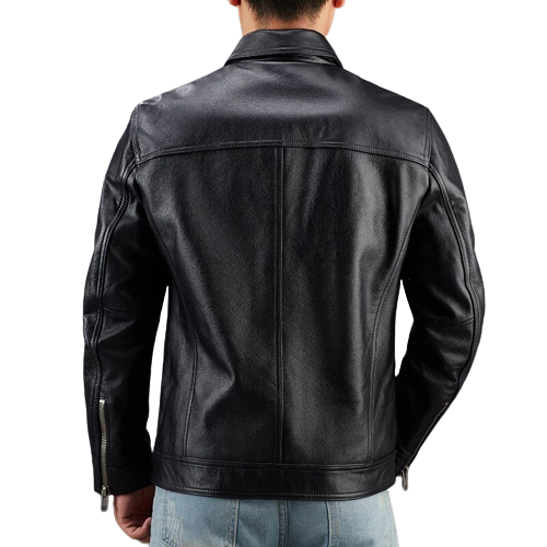 Mens Atlas Front Pocket Genuine Lambskin Leather Jacket