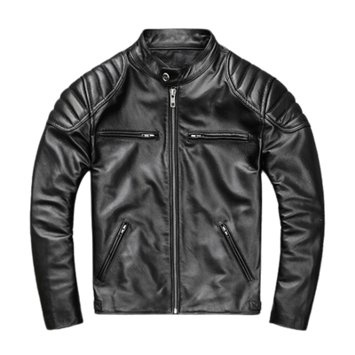 Mens Logan Shoulder Patch Work Genuine Lambskin Leather Jacket