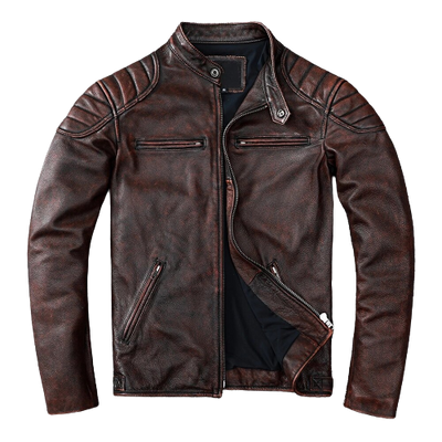 Mens Logan Shoulder Patch Work Genuine Lambskin Leather Jacket