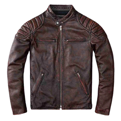 Mens Logan Shoulder Patch Work Genuine Lambskin Leather Jacket