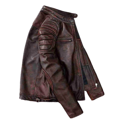 Mens Logan Shoulder Patch Work Genuine Lambskin Leather Jacket