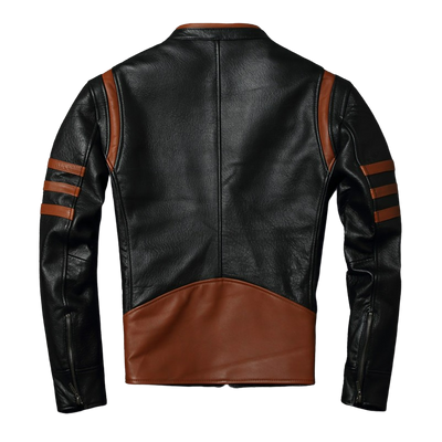 Mens Striped Genuine Lambskin Leather Jacket