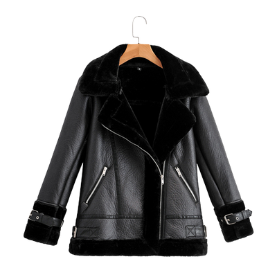 Womens Wrenley Genuine Lambskin Leather Fur Lined Jacket