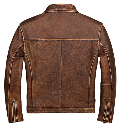 Mens Moto Fit Genuine Cowhide Leather Jacket