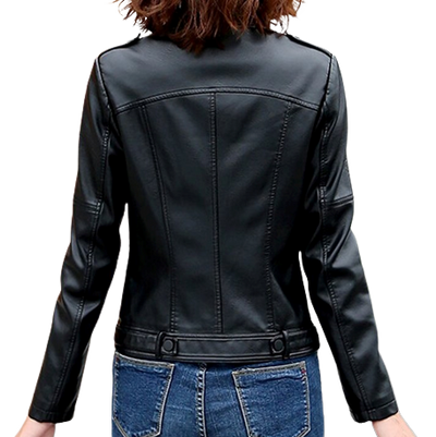 Womens Malani Genuine Lambskin Biker Leather Jacket