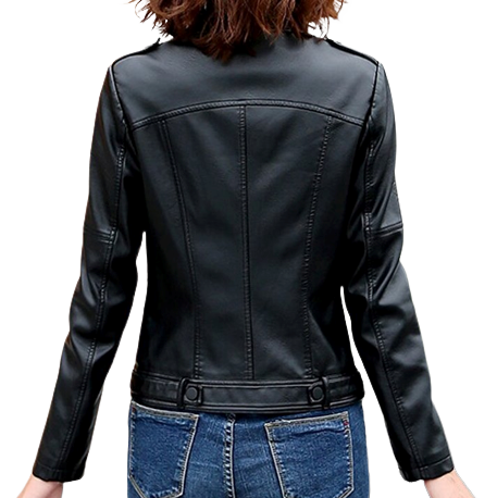 Womens Malani Genuine Lambskin Biker Leather Jacket