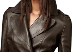 Womens Natalie Genuine Lambskin Leather Coat