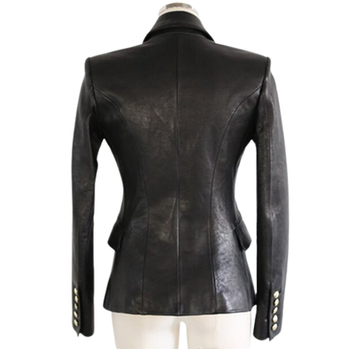 Womens Amoura Genuine Lambskin Leather Blazer