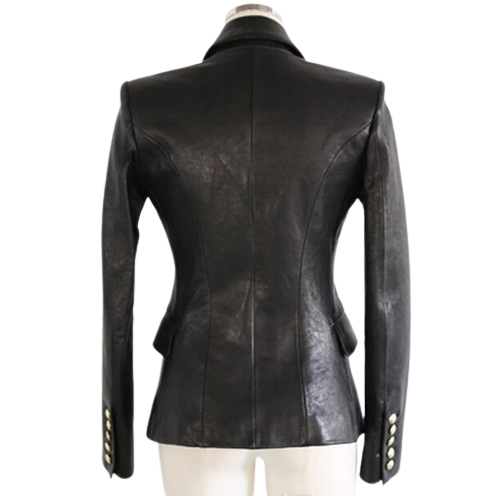 Womens Amoura Genuine Lambskin Leather Blazer