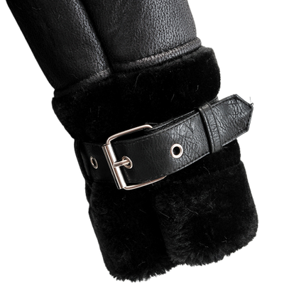 Womens Wrenley Genuine Lambskin Leather Fur Lined Jacket