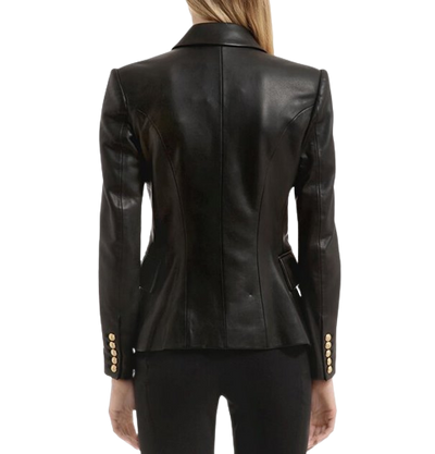 Womens Amoura Genuine Lambskin Leather Blazer