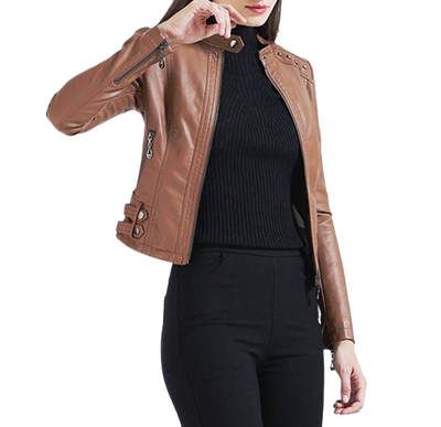 Womens Maria Genuine Lambskin Leather Jacket