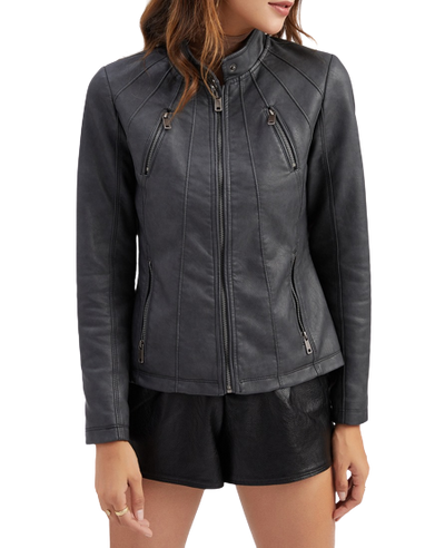 Womens Haisley Genuine Lambskin Leather Jacket