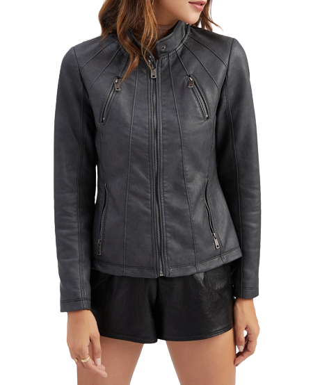 Womens Haisley Genuine Lambskin Leather Jacket