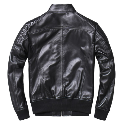 Mens Axel Genuine Lambskin Leather Bomber Jacket