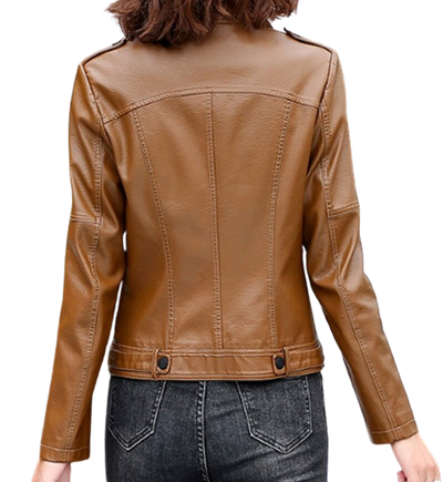 Womens Malani Genuine Lambskin Biker Leather Jacket