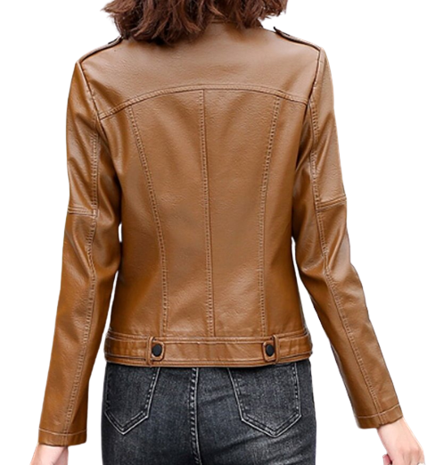 Womens Malani Genuine Lambskin Biker Leather Jacket