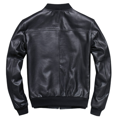 Mens Stylo Genuine Lambskin Leather Bomber Jacket