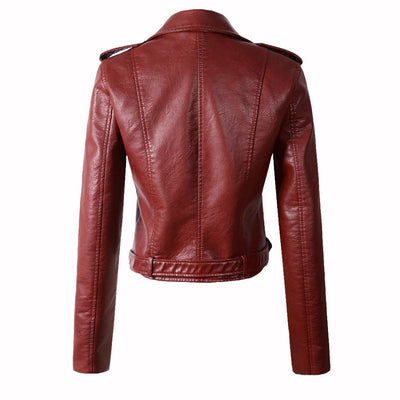 Womens Bella Genuine Lambskin Biker Leather Jacket