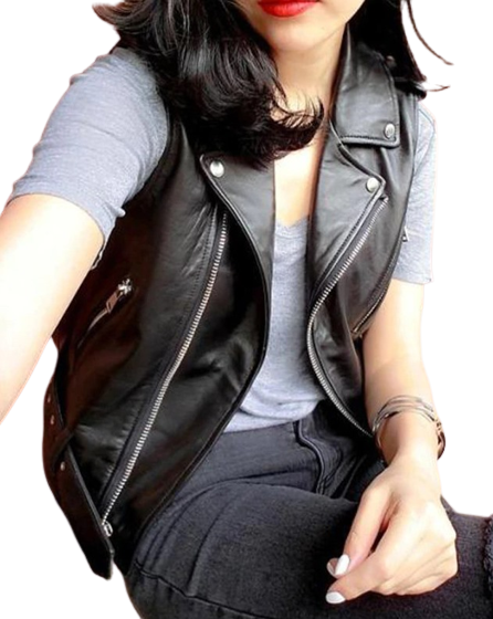 Womens Isabella Genuine Lambskin Leather Vest