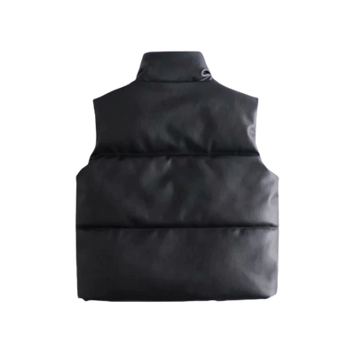 Womens Analia Genuine Lambskin Leather Puffer Vest