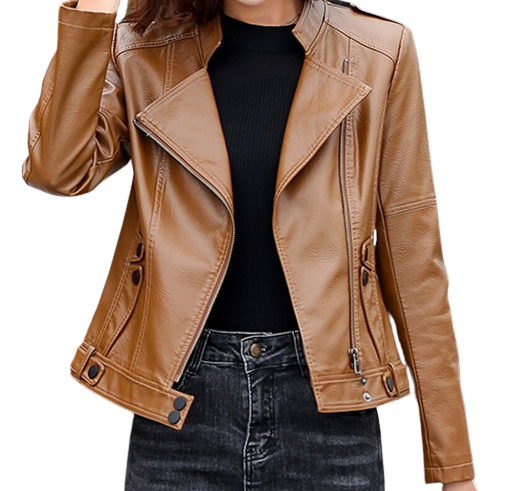 Womens Malani Genuine Lambskin Biker Leather Jacket