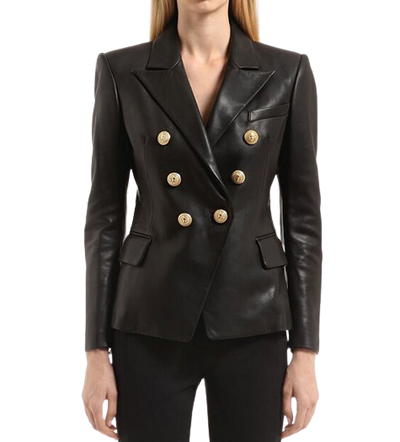 Womens Amoura Genuine Lambskin Leather Blazer