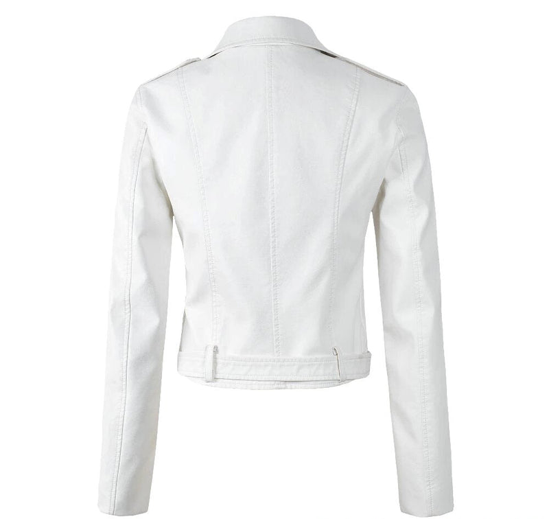 Womens Bella Genuine Lambskin Biker Leather Jacket