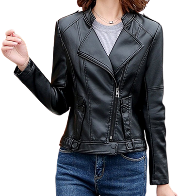 Womens Malani Genuine Lambskin Biker Leather Jacket