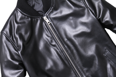 Mens Blaze Genuine Real Leather Bomber Jacket