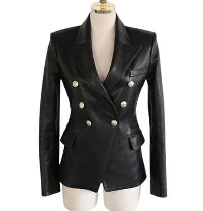 Womens Amoura Genuine Lambskin Leather Blazer