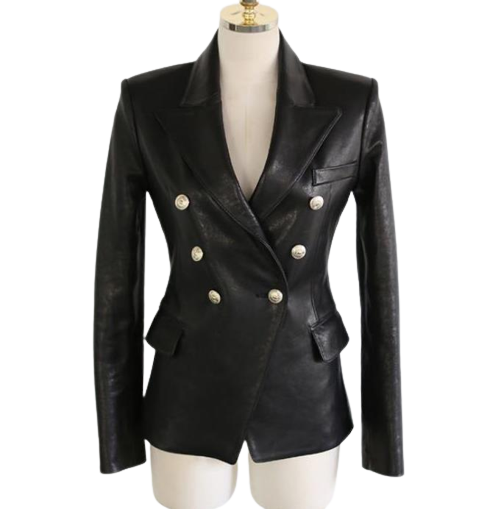 Womens Amoura Genuine Lambskin Leather Blazer