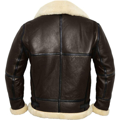 Men's Spartan Vintage Aviator Faux Fur Lining Bomber Genuine Lambskin Leather Jacket