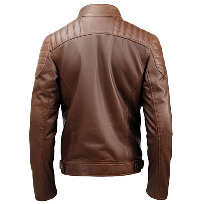 Men's Alpha Jacket Distressed Finish Brown Bomber Genuine Lambskin Leather