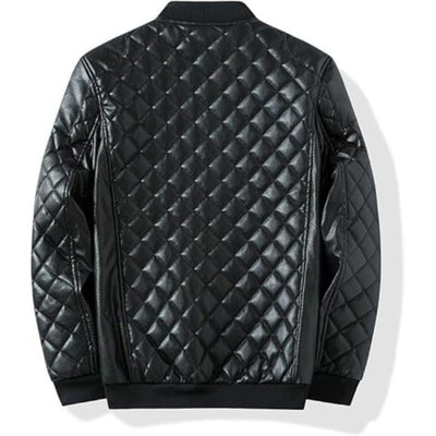 Men's Valiant Trendy Black & Blue Bomber Genuine Lambskin Biker Leather Jacket