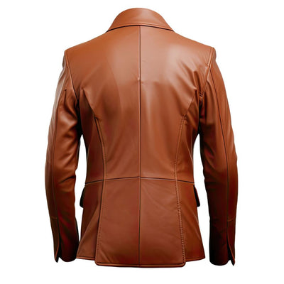 Men’s Brown Genuine Sheepskin Slim-fit Classy Leather Blazer