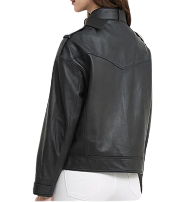 Womens Elora Genuine Lambskin Leather Jacket