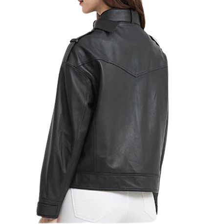 Womens Elora Genuine Lambskin Leather Jacket
