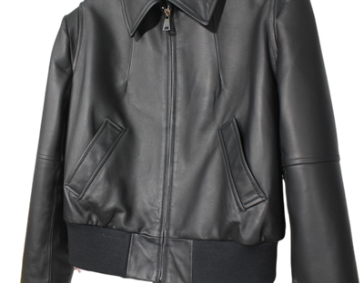 Womens Everly Genuine Lambskin Leather Bomber Jacket
