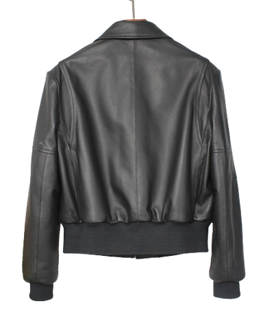 Womens Everly Genuine Lambskin Leather Bomber Jacket