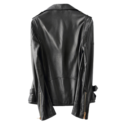 Womens Aurora Genuine Lambskin Biker Leather Jacket
