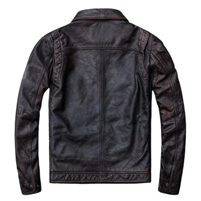 Mens Ryder Front Pocket Dark Brown Genuine Lambskin Leather Jacket