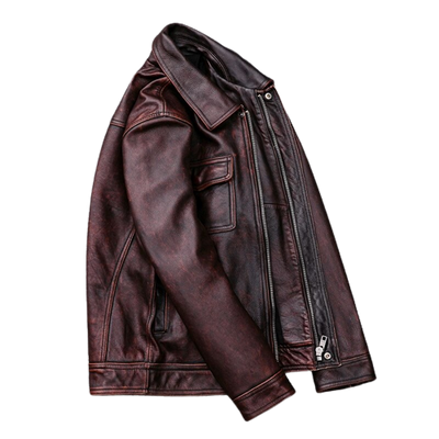 Mens Atlas Front Pocket Genuine Lambskin Leather Jacket