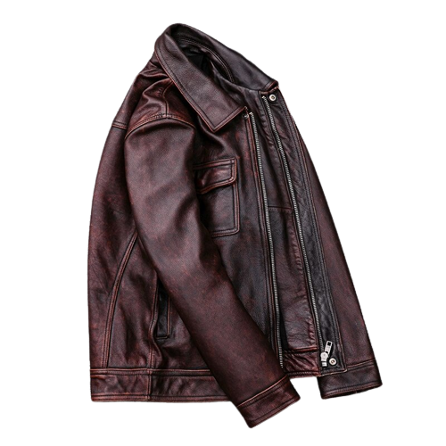 Mens Atlas Front Pocket Genuine Lambskin Leather Jacket